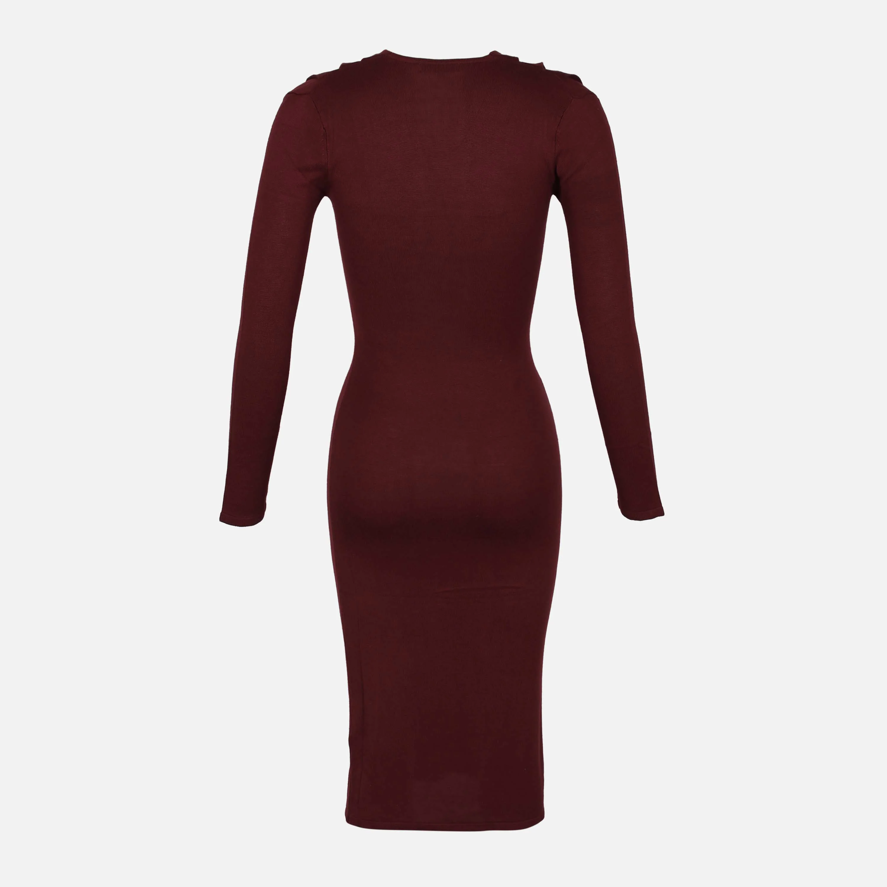 Ladies Knit Dress v Neck - Image 2