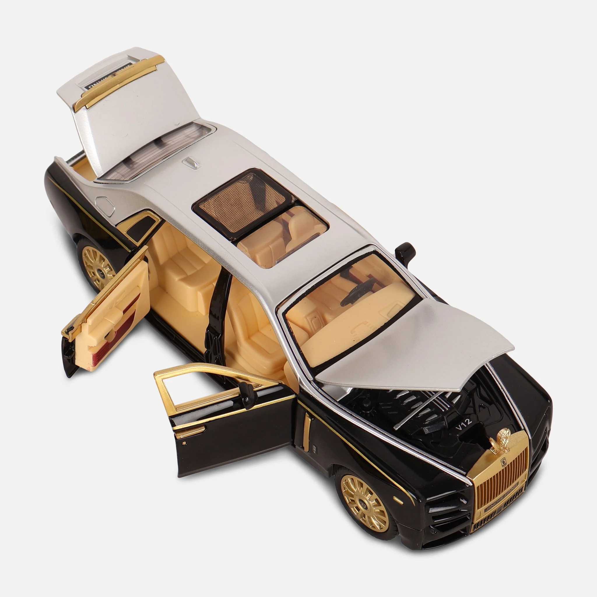 Rolls Royce Phantom Die Cast Toy Car With 7 Opening Parts And Lights - Image 2