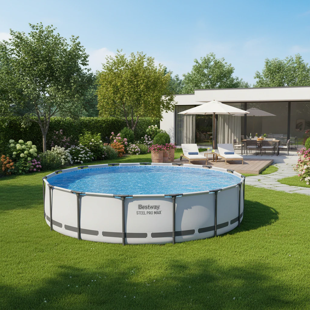 Round Above Ground Pool Set Steel Pro Max