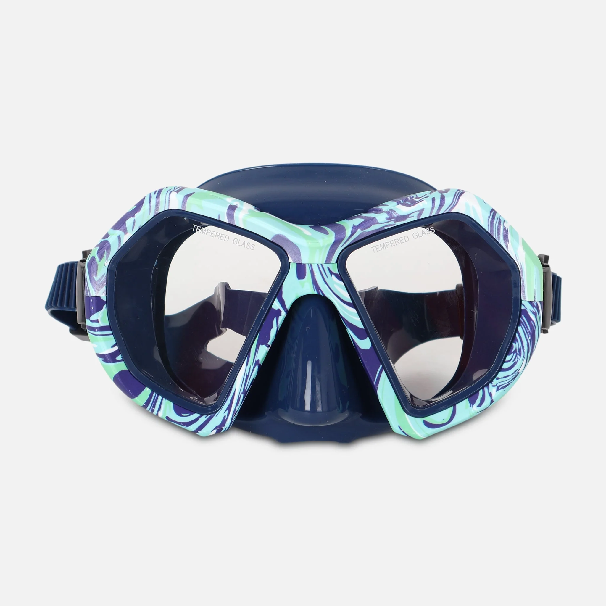 Swim Mask Tempered Glass Lens Silicone Mask & STRAP(+12Y) - Image 3