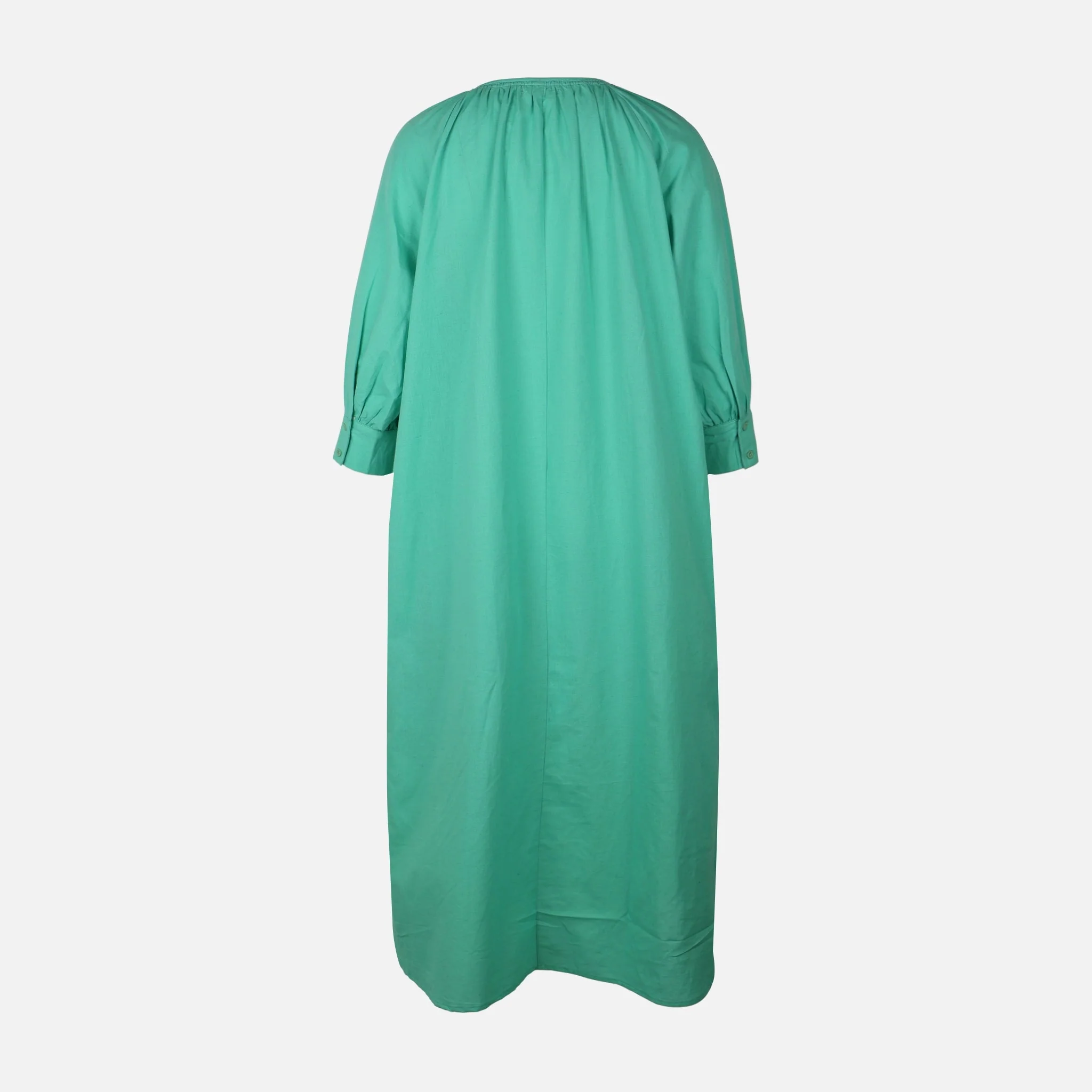 Women 3/4 Sleeve Linen Blend Ankle Dress - Image 2