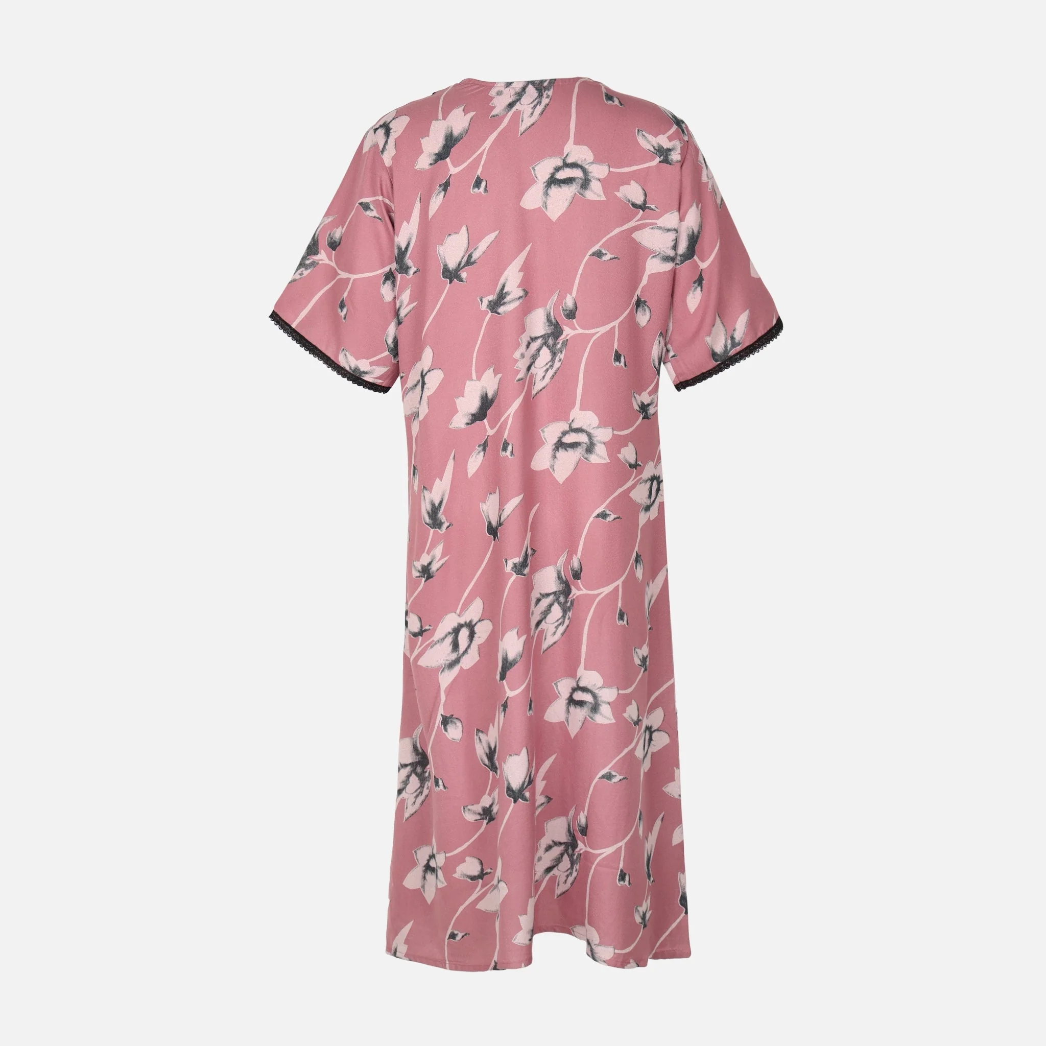Women Alpine Pocket Midi Gown Short Sleeve Dress - Image 2