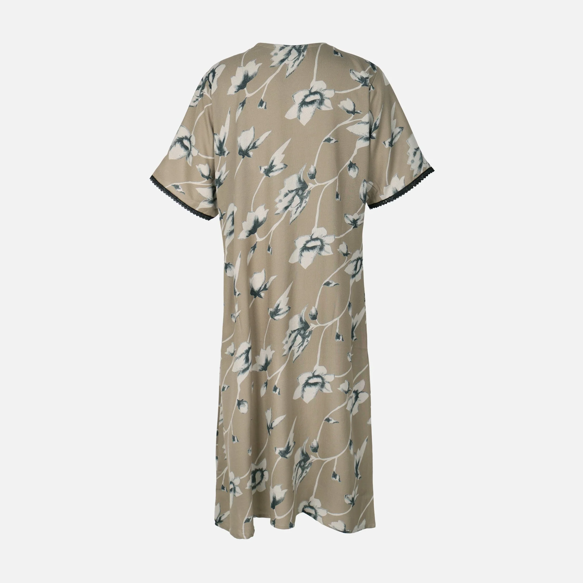 Women Alpine Pocket Midi Gown Short Sleeve Dress - Image 2
