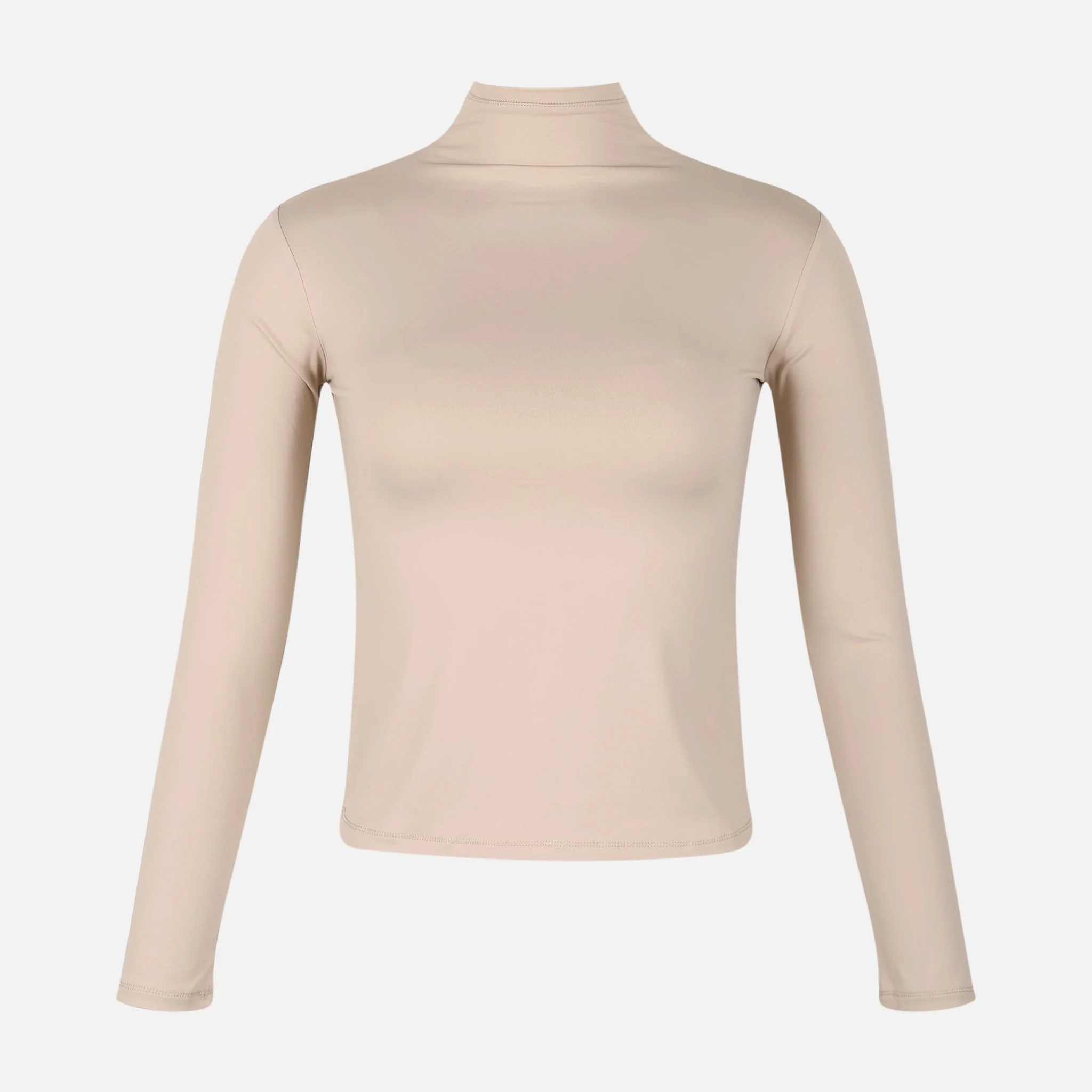 Women Basic Long Sleeve High Neck T-Shirt