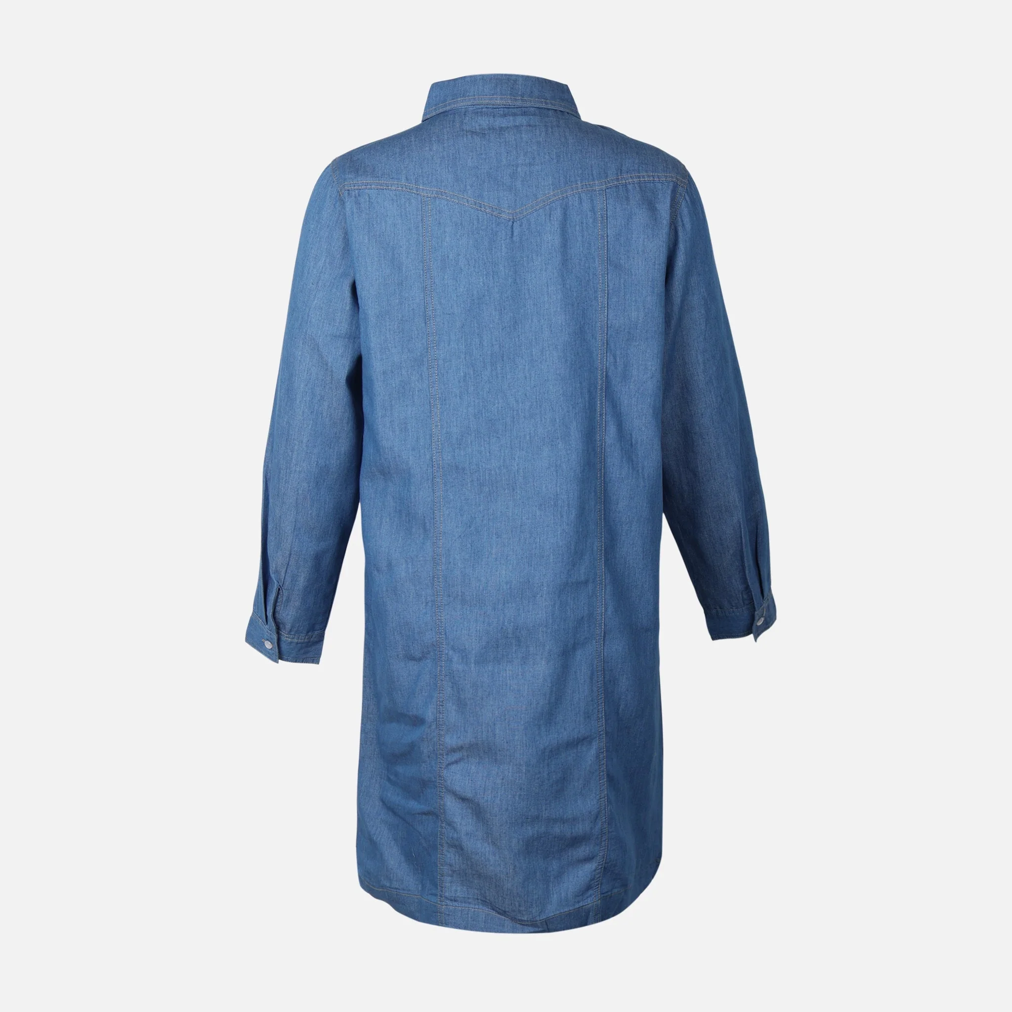 Women Denim Long Shirt Long Sleeves - Image 2