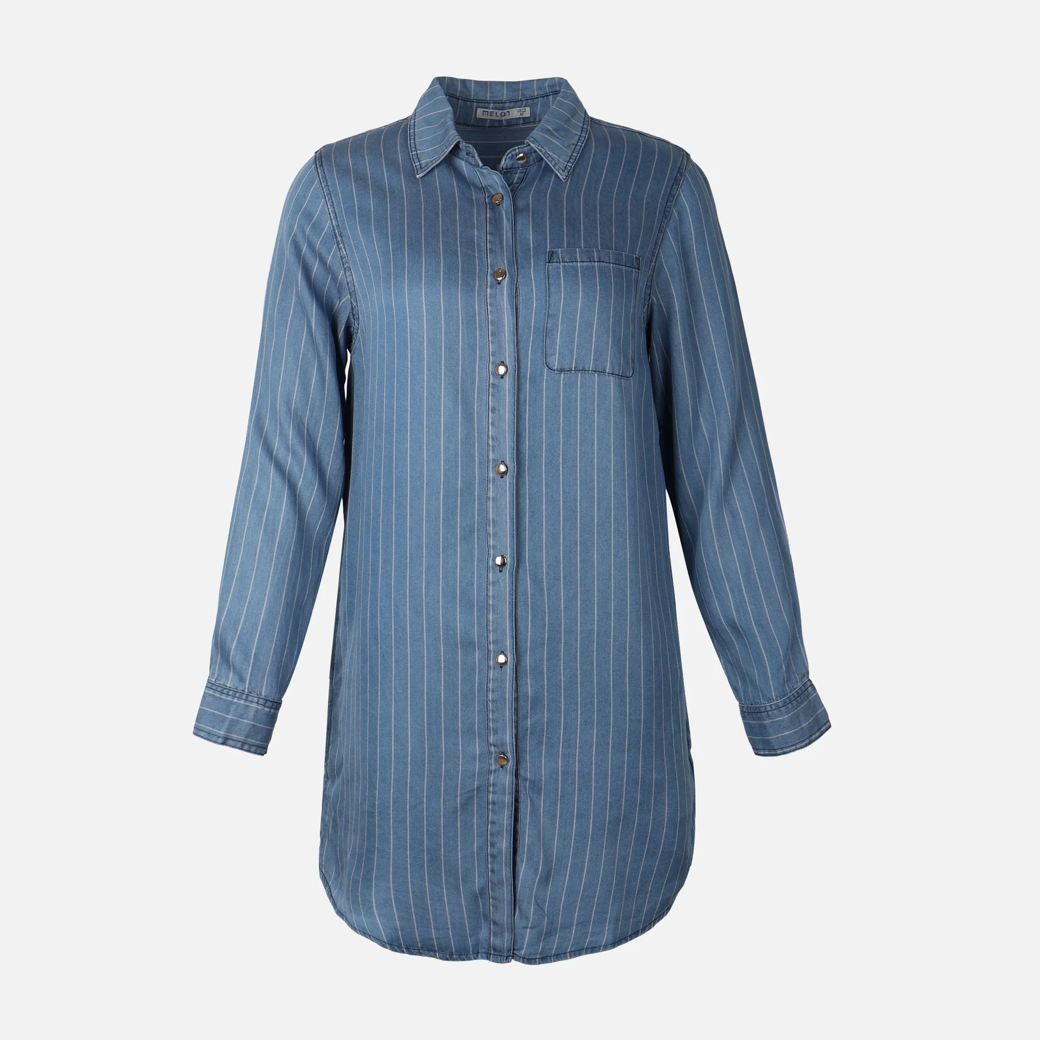 Women Denim Long Shirt Long Sleeves