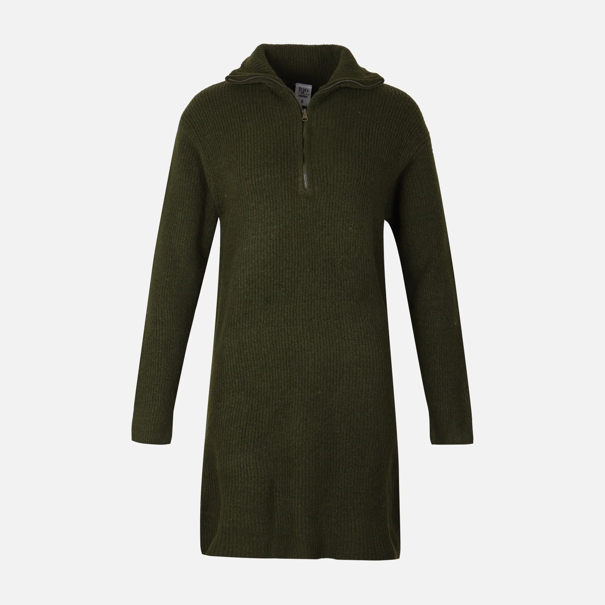 Women High Neck Knitted Dress