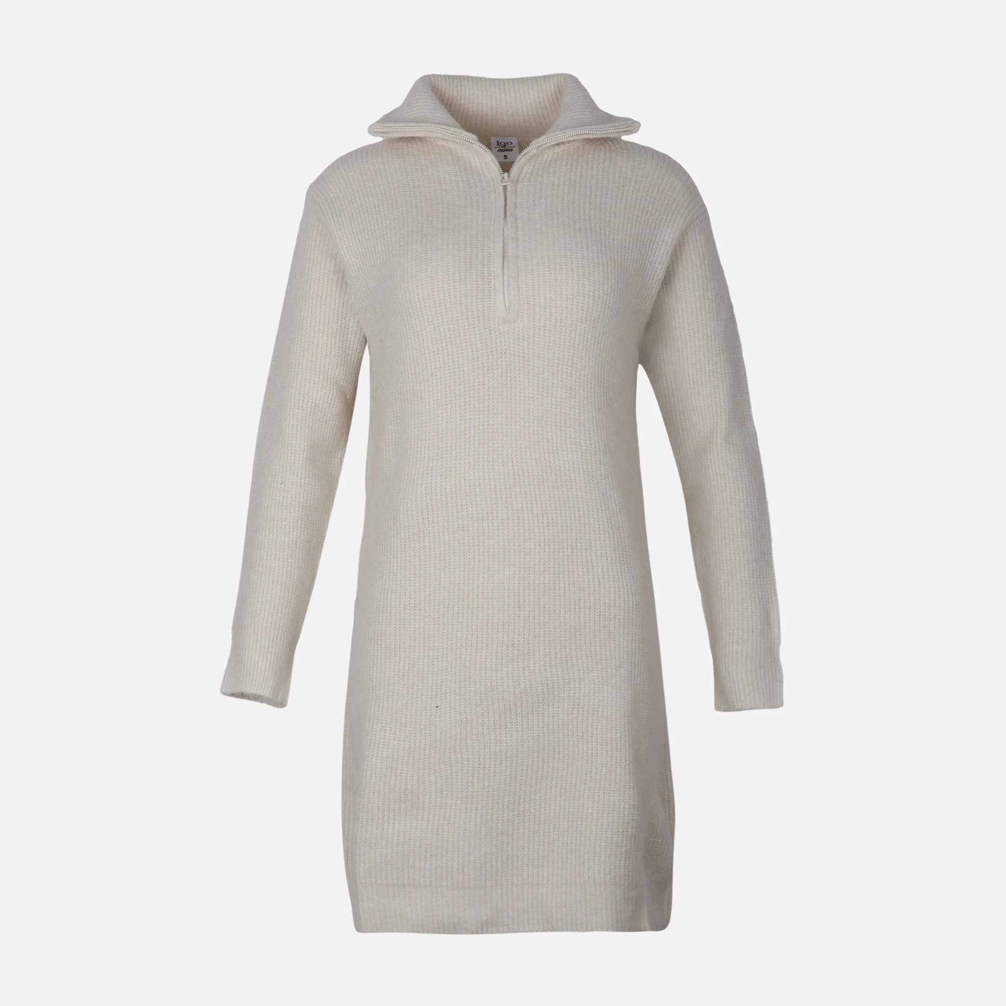 Women High Neck Knitted Dress
