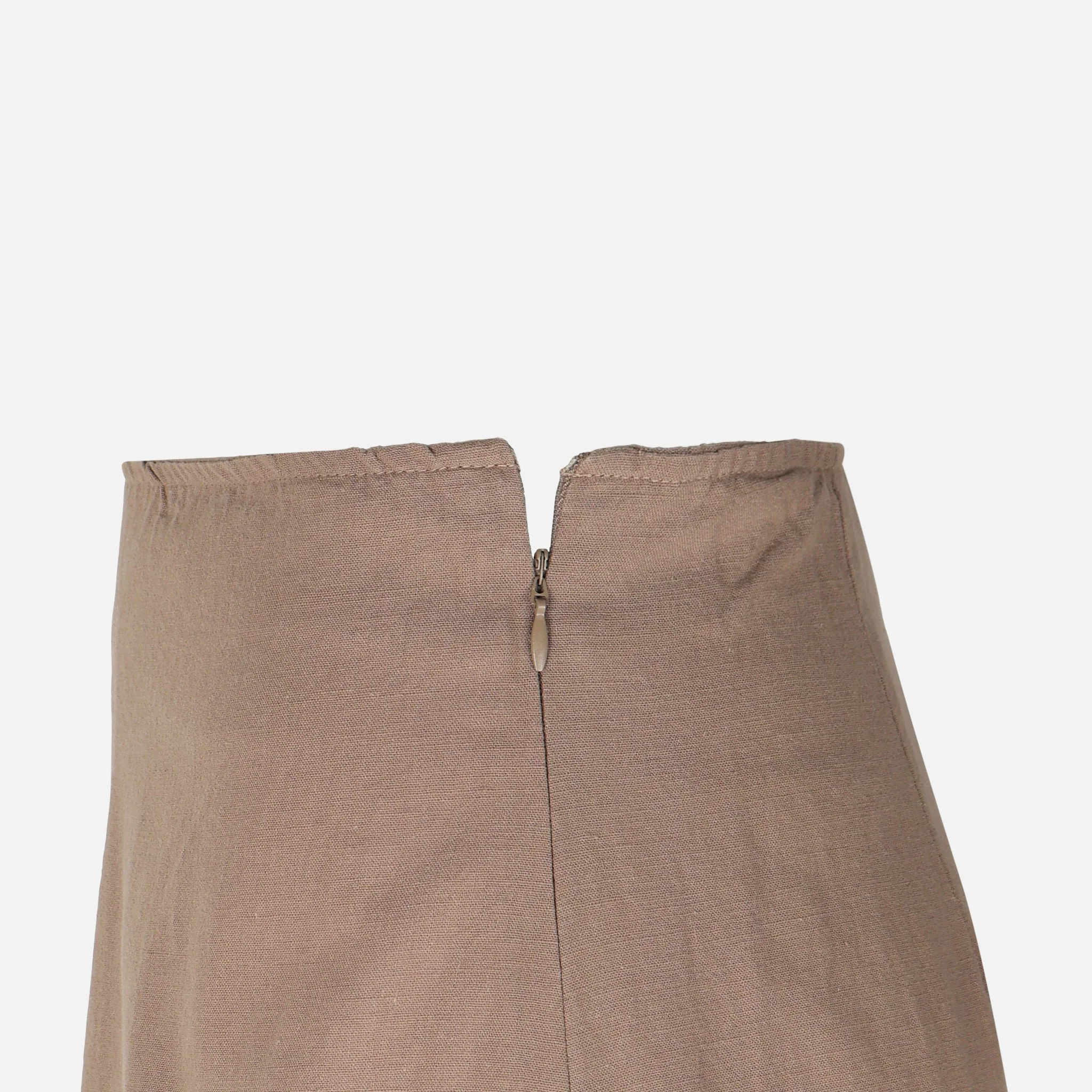 Women Linen Blend Maxi Skirt - Image 3