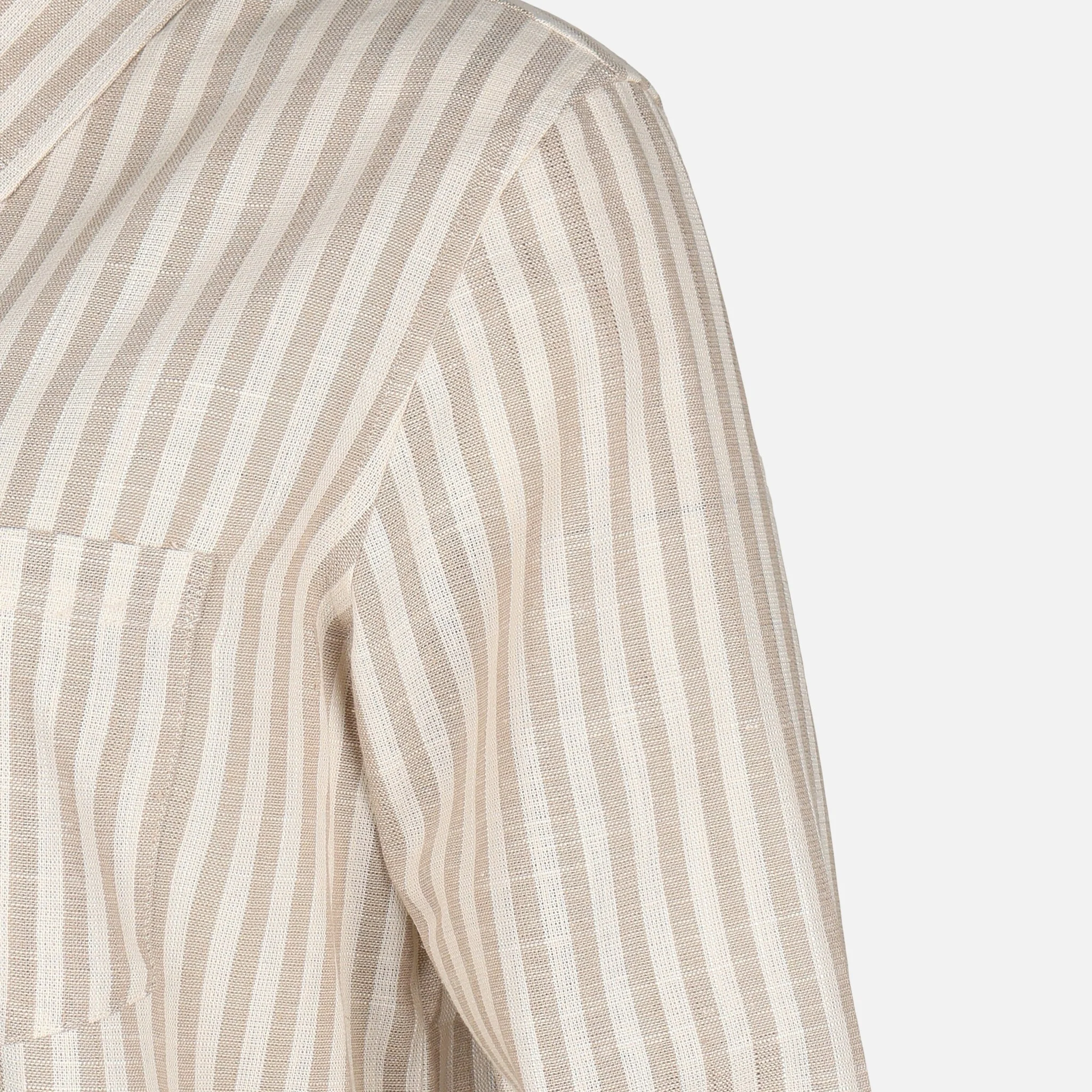 Women Linen Blend Striped Shirt - Image 3