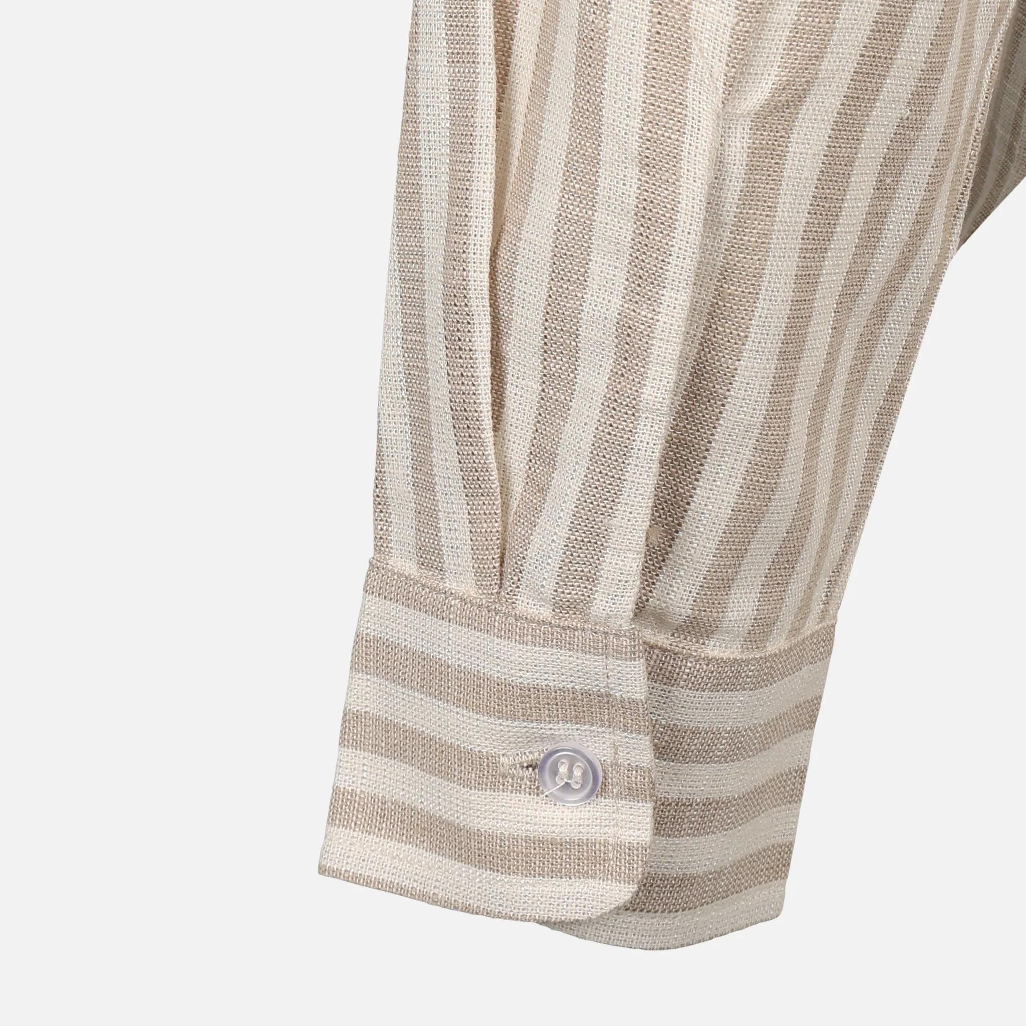 Women Linen Blend Striped Shirt - Image 4