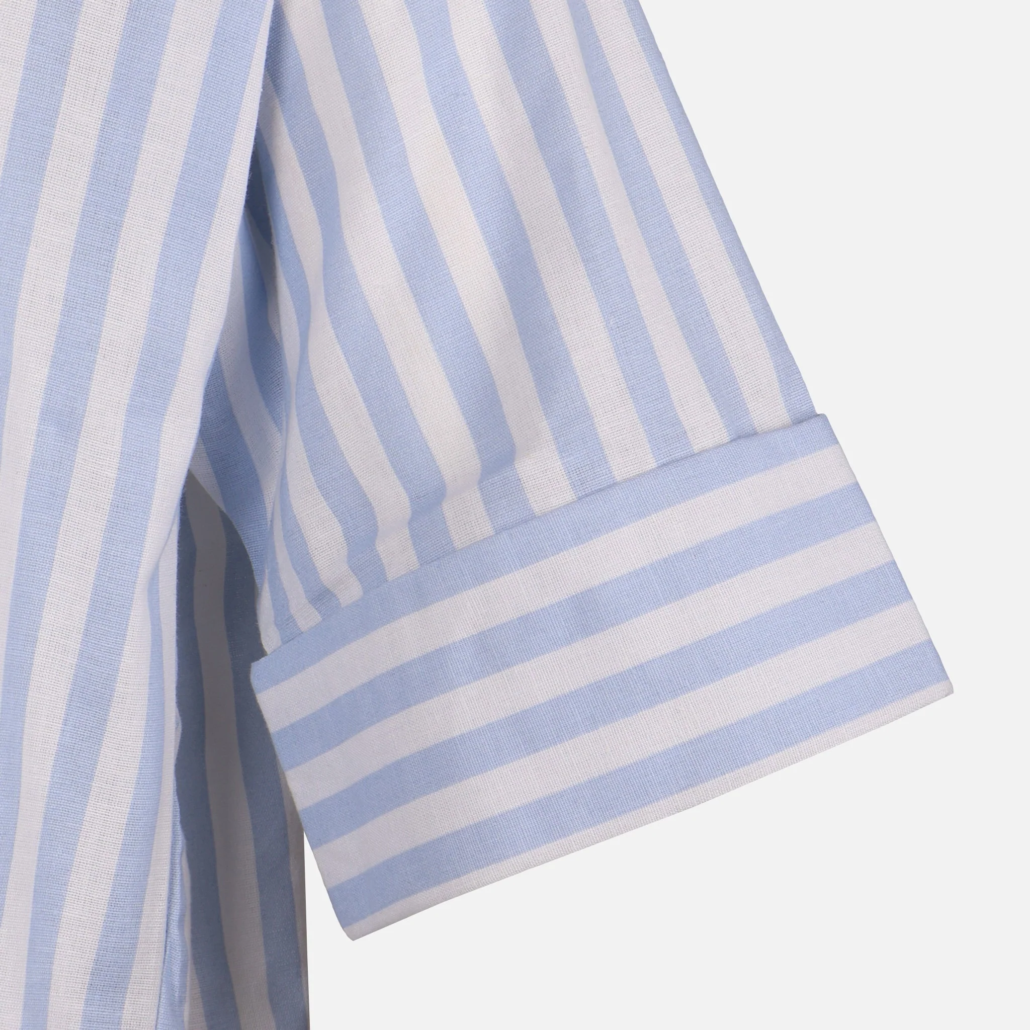 Women Long Sleeve Linen Blend Stripes Shirt - Image 3