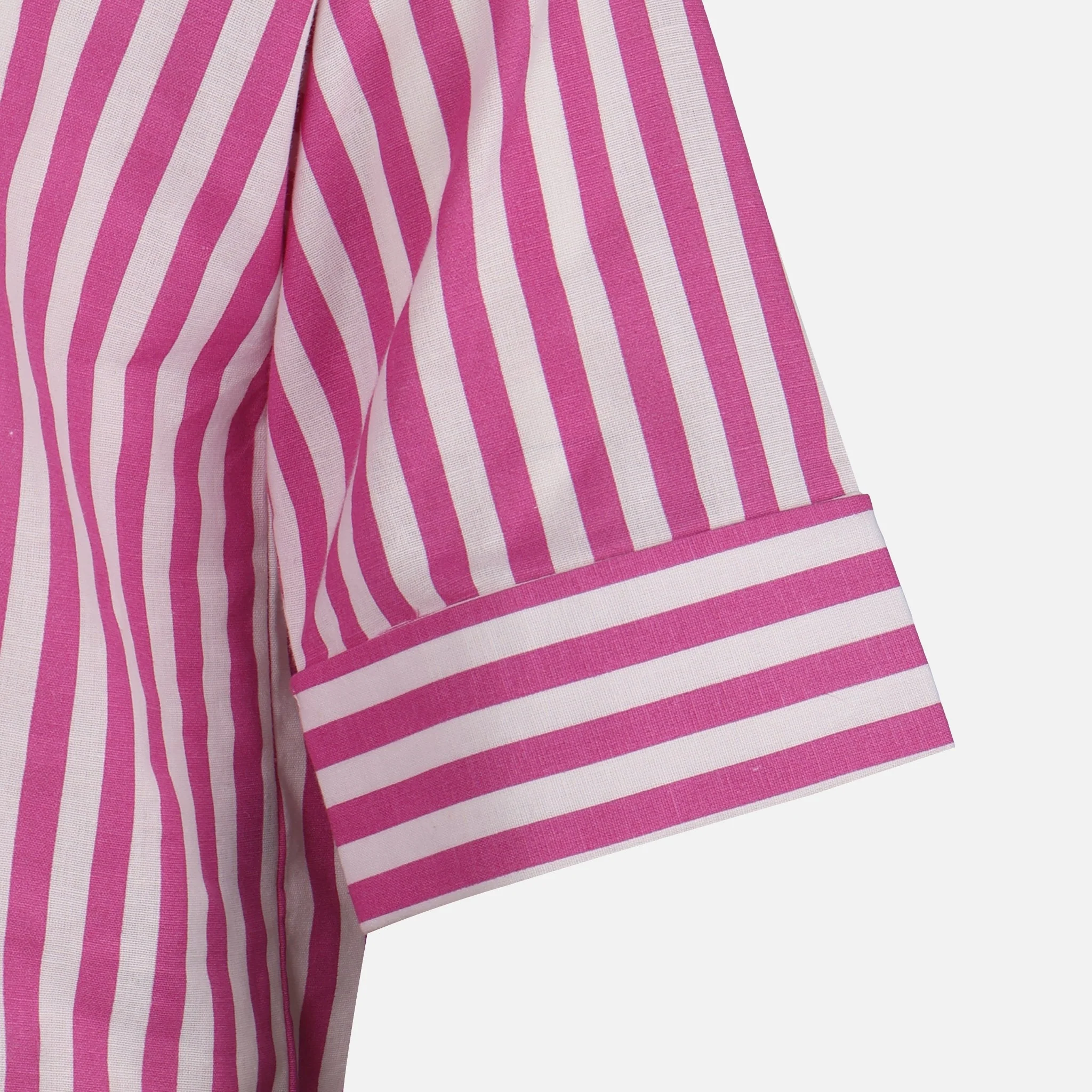 Women Long Sleeve Linen Blend Stripes Shirt - Image 3