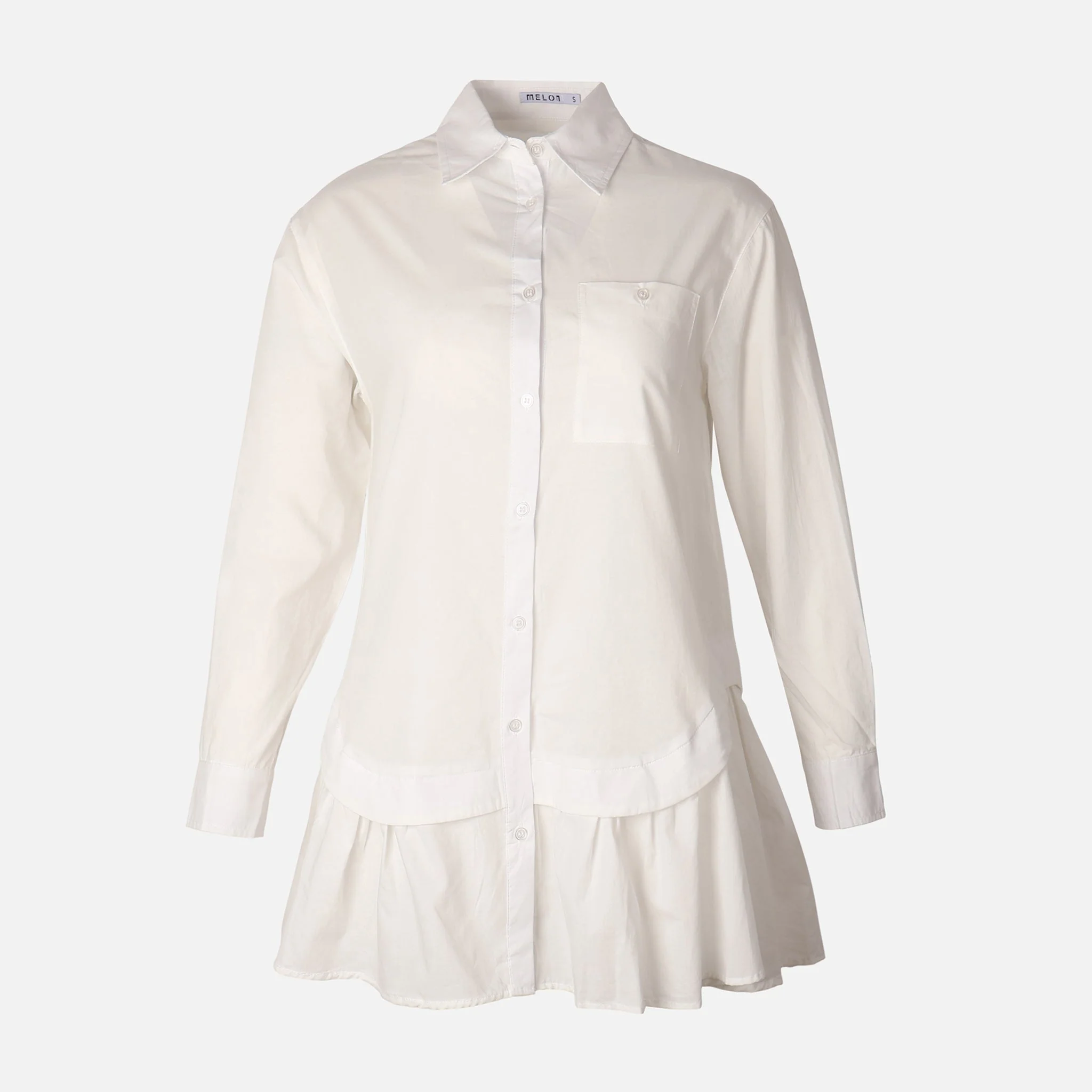 Women Poplin Oversize Button Tunic