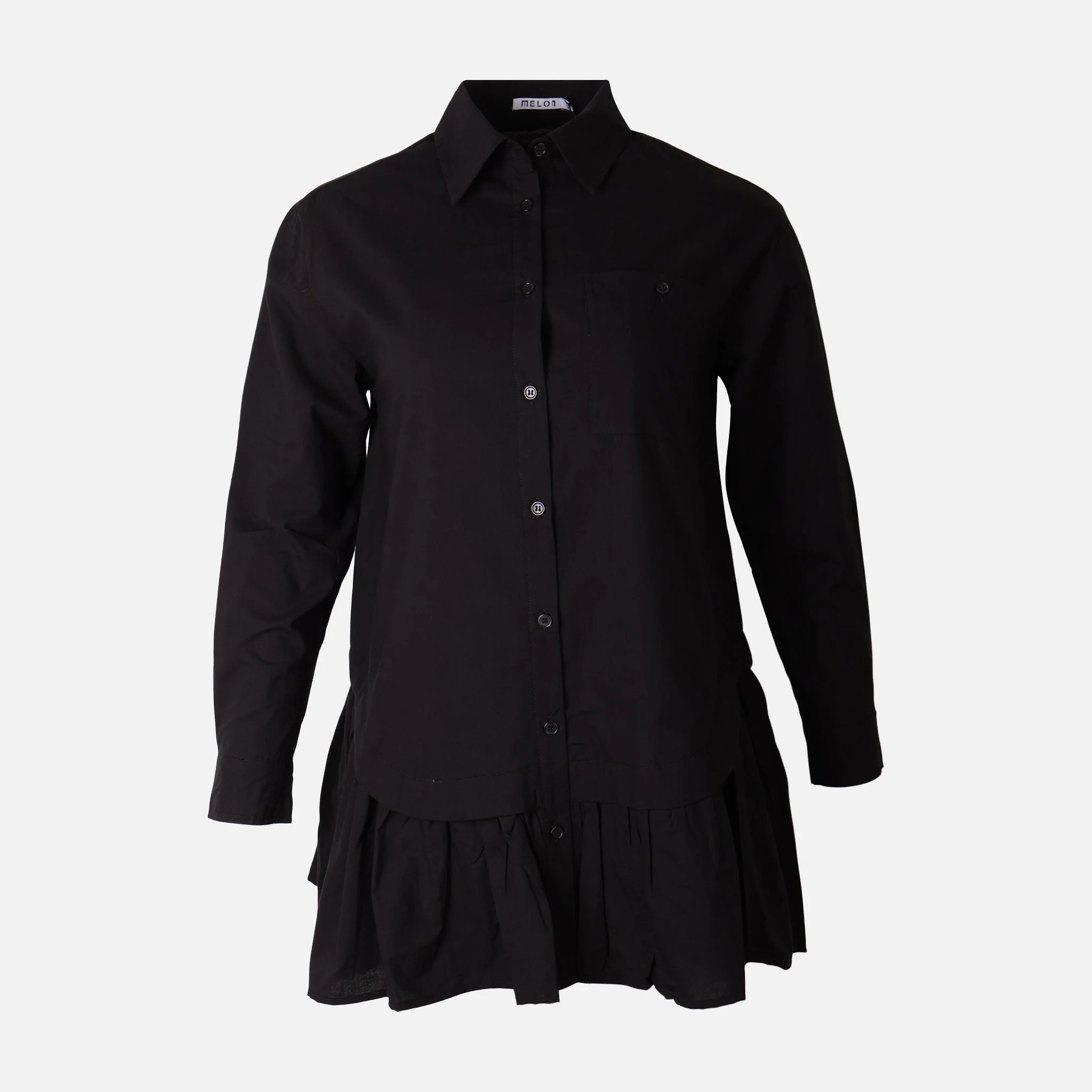 Women Poplin Oversize Button Tunic
