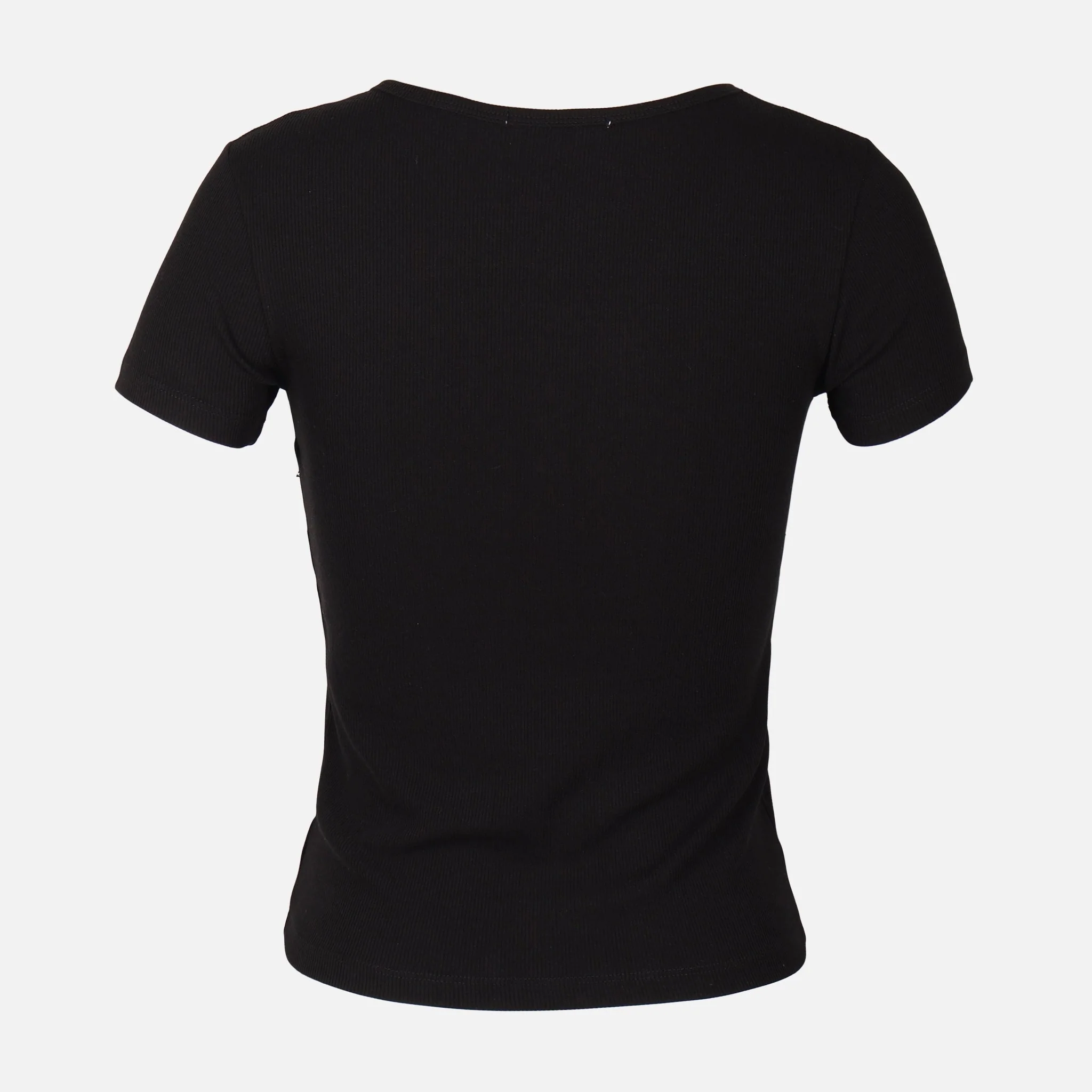 Women Rib Basic Placket T-Shirt - Image 2