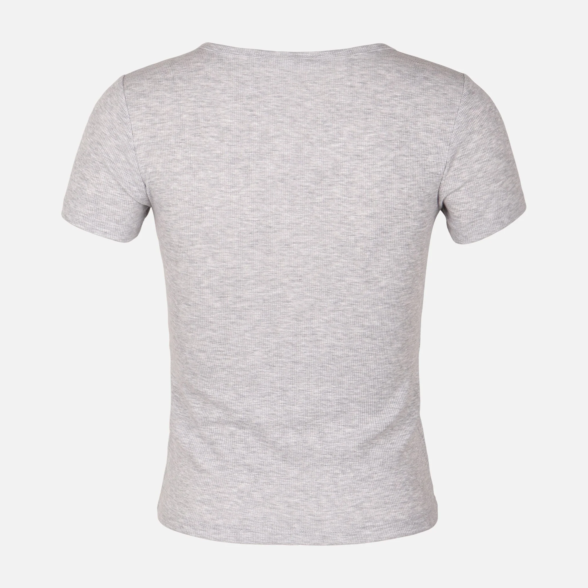Women Rib Basic Placket T-Shirt - Image 2
