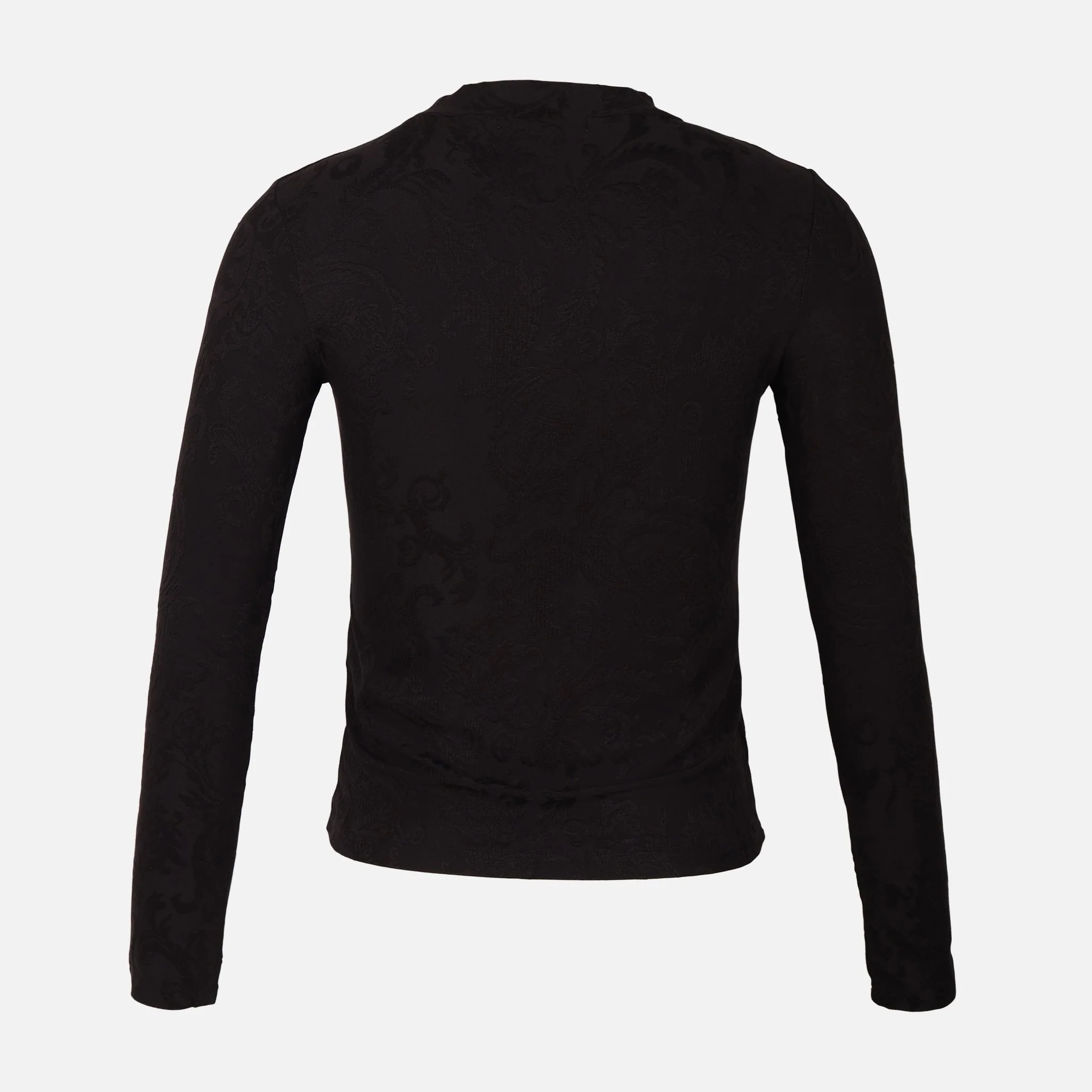 Women Rib Jacquard Long Sleeve T-Shirt - Image 2