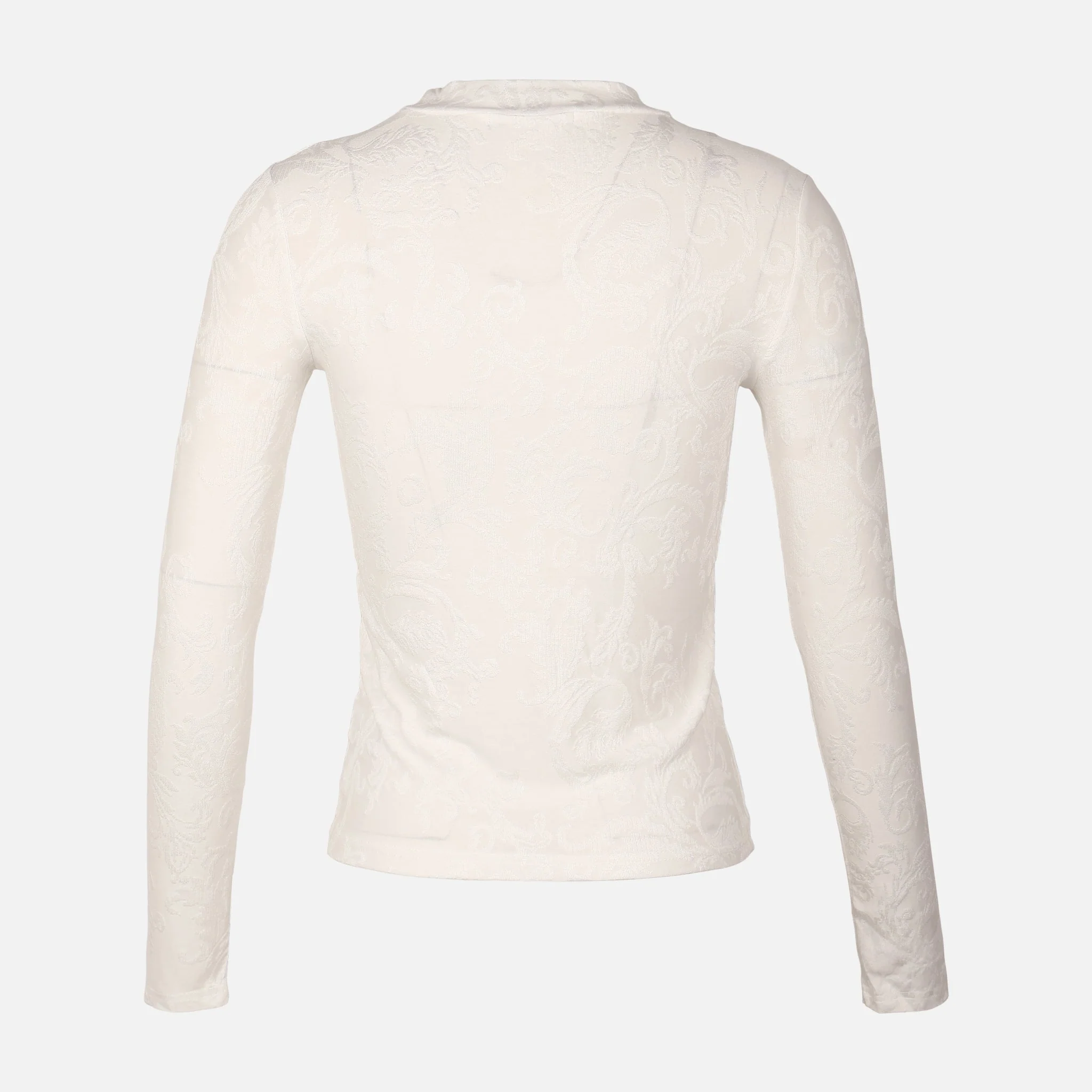 Women Rib Jacquard Long Sleeve T-Shirt - Image 2