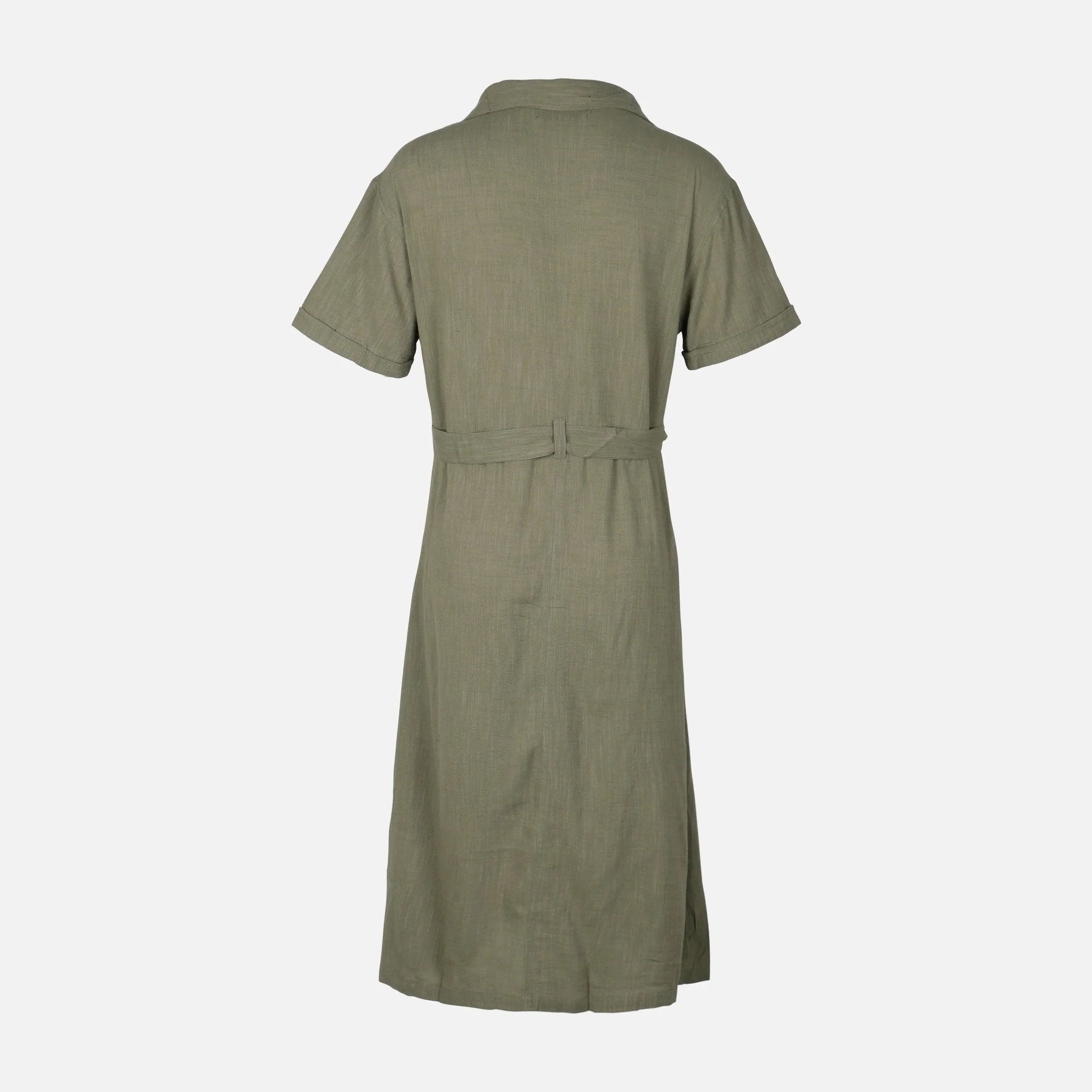 Women Short Sleeve Cotton Flex Midi Dress - Image 2