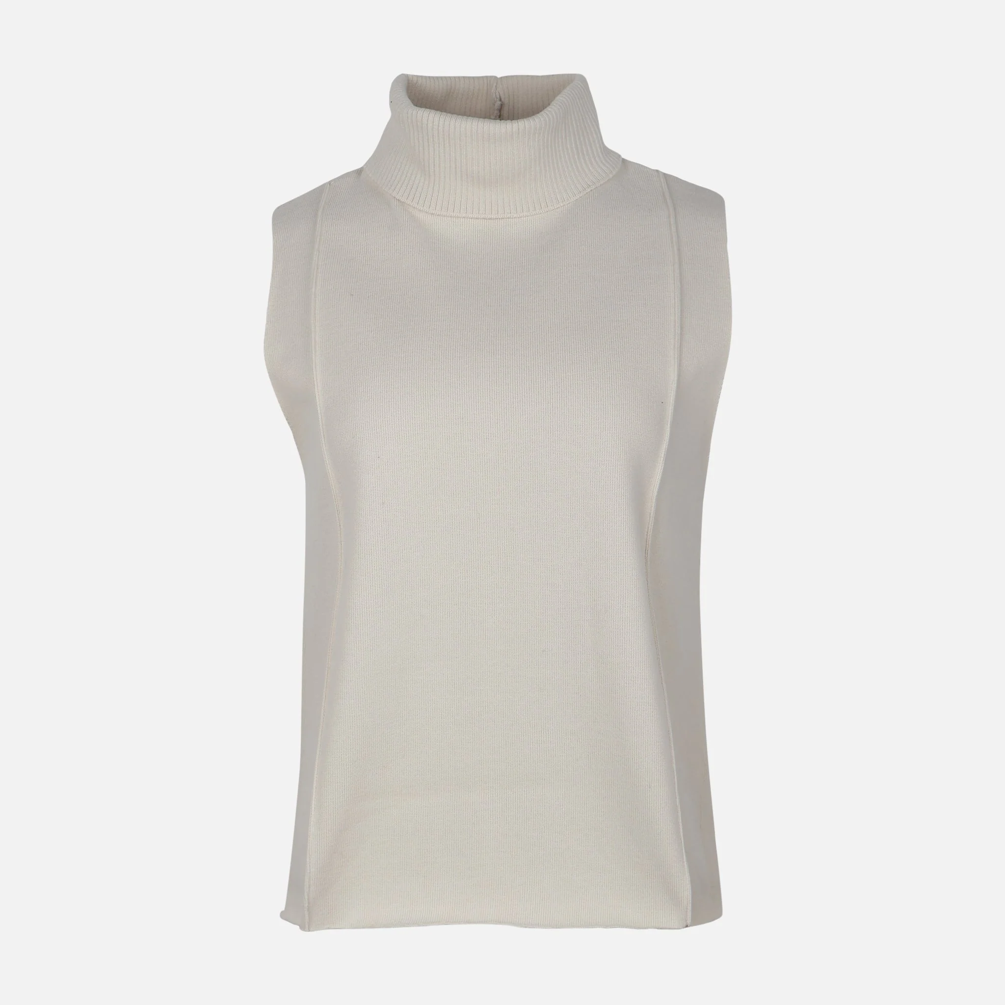 Women Sleeve Less High Neck Sweater