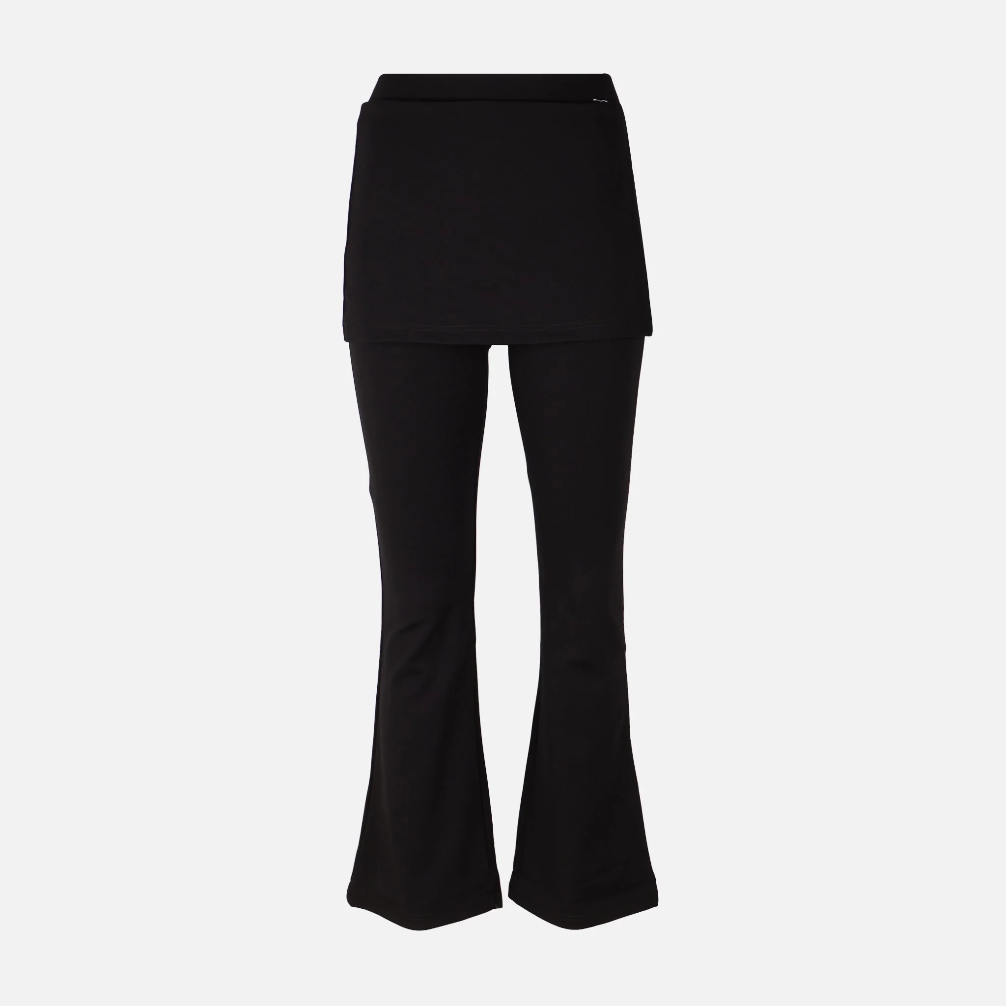 Women Wrap Flare Fit Jersey Pants With Skirt Overlay