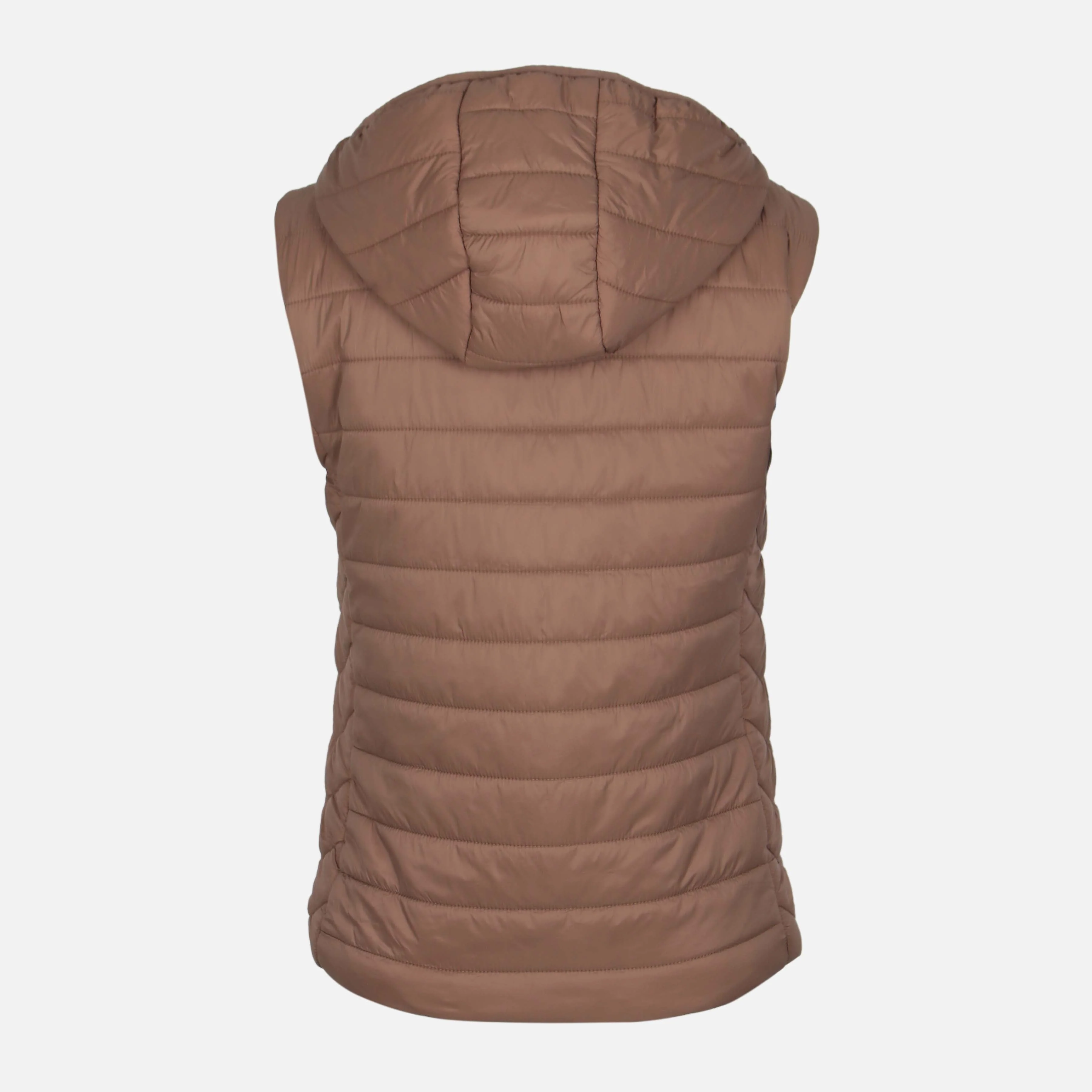 Women Basic Puffer Gilet With Hood - Image 2