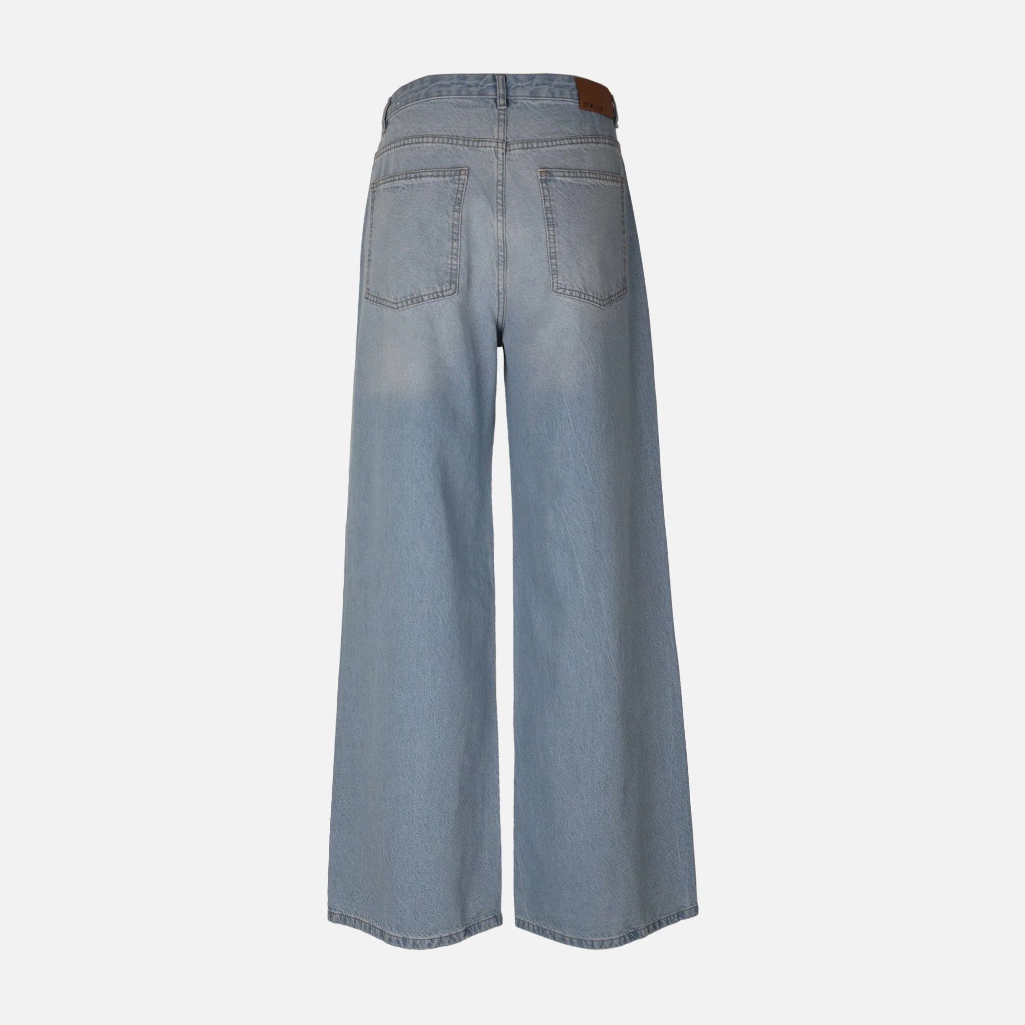 Women Crossed Waist Wide Leg Pants Jeans - Image 2