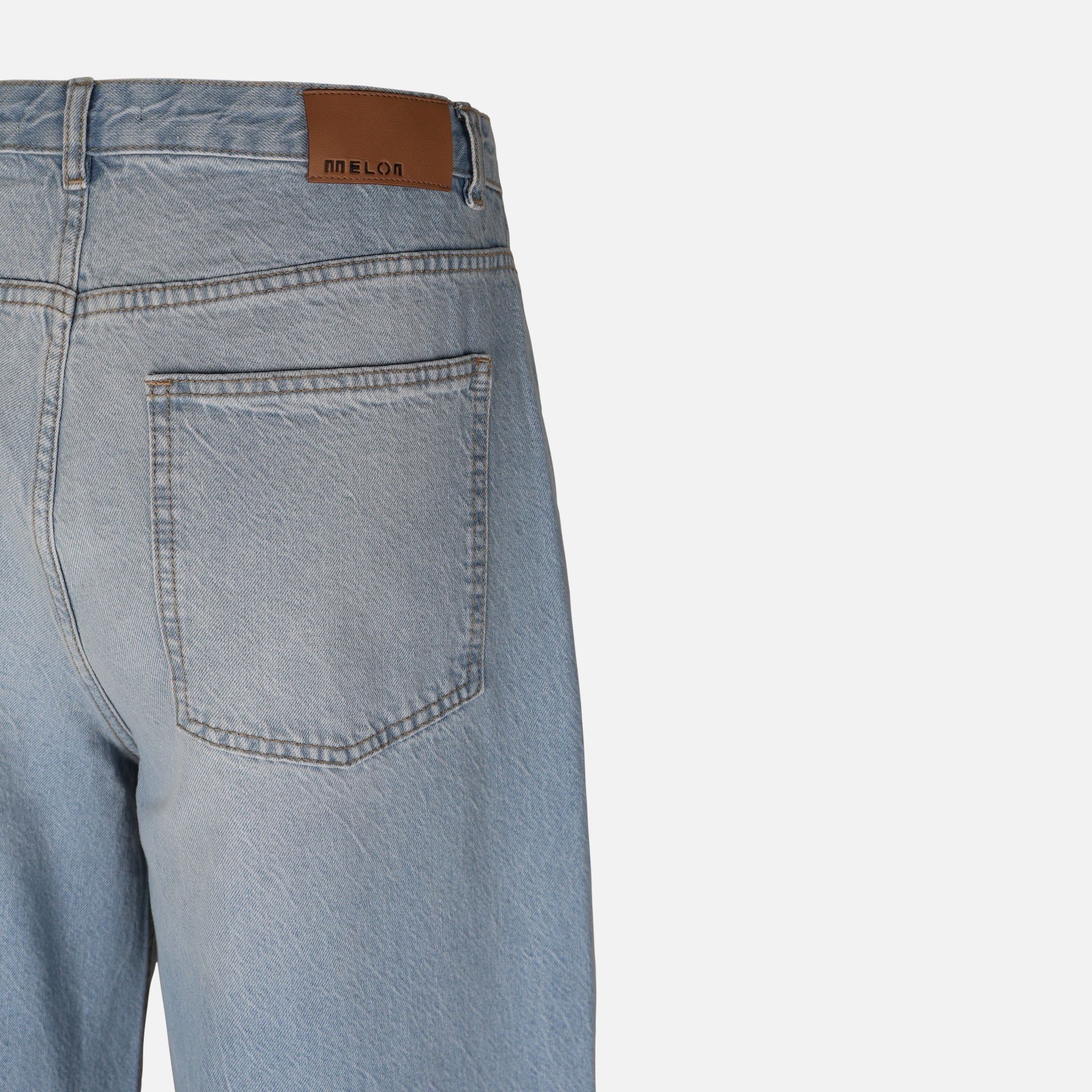Women Crossed Waist Wide Leg Pants Jeans - Image 3