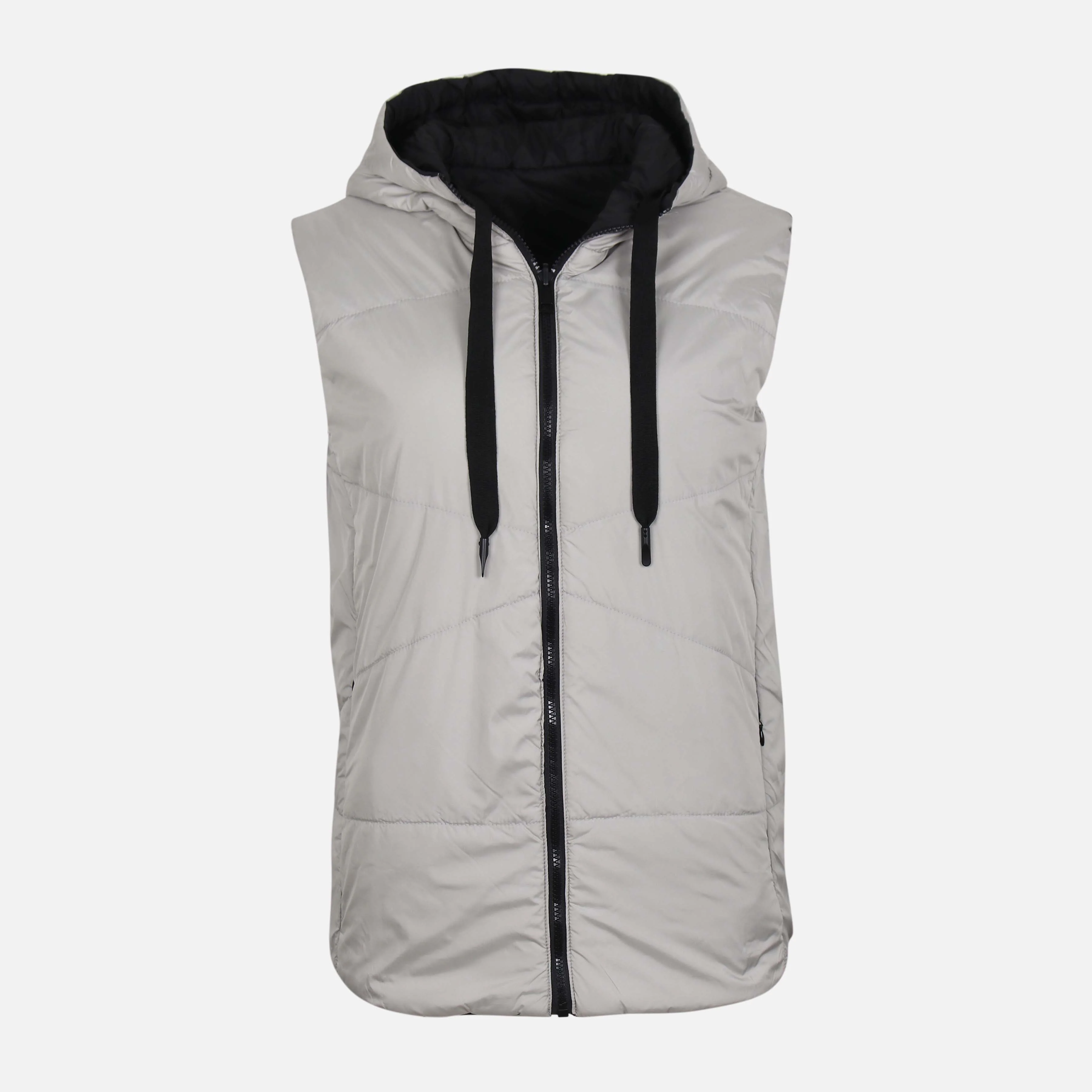 Women Doubleface Padded Vest With Hood - Image 2