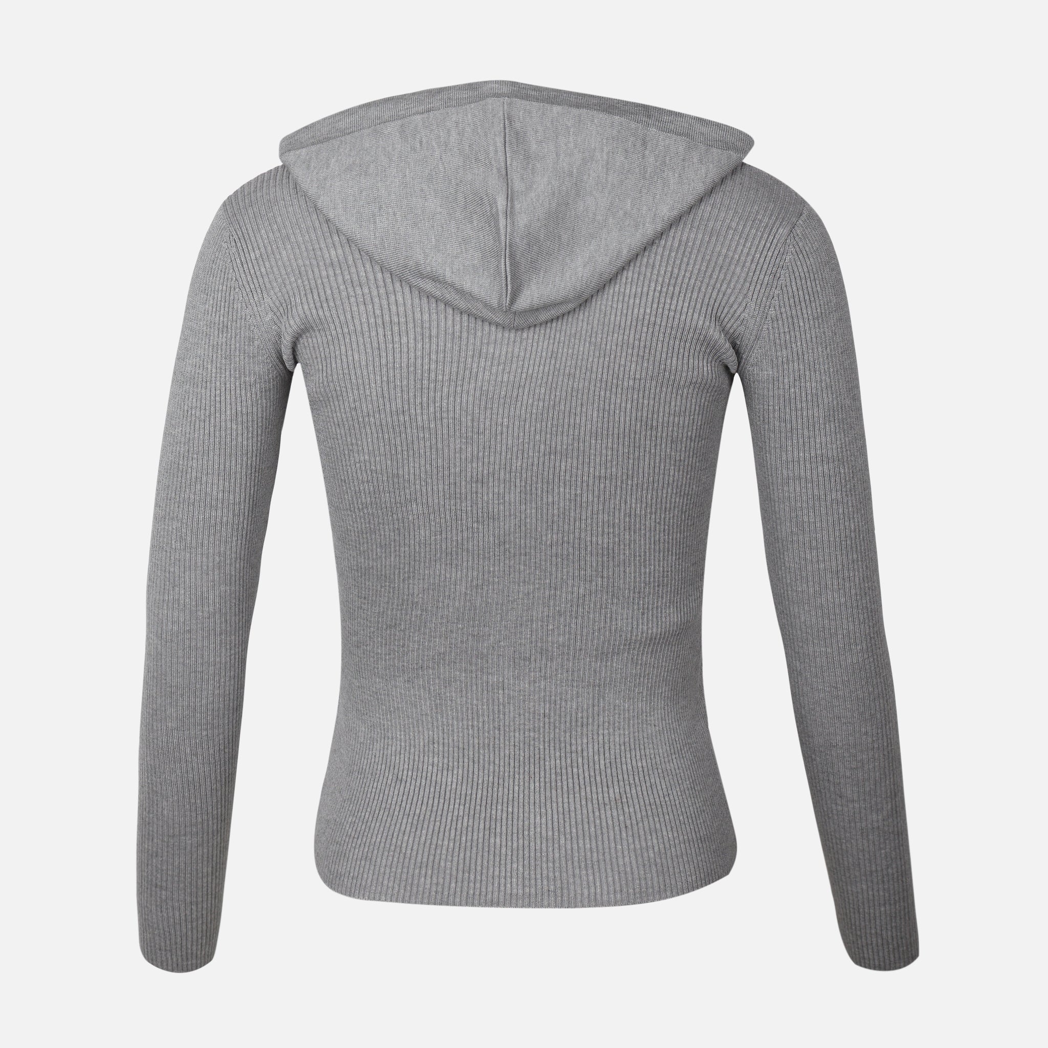 Women Fullzipper Ribbed Hooded Cardigan - Image 2