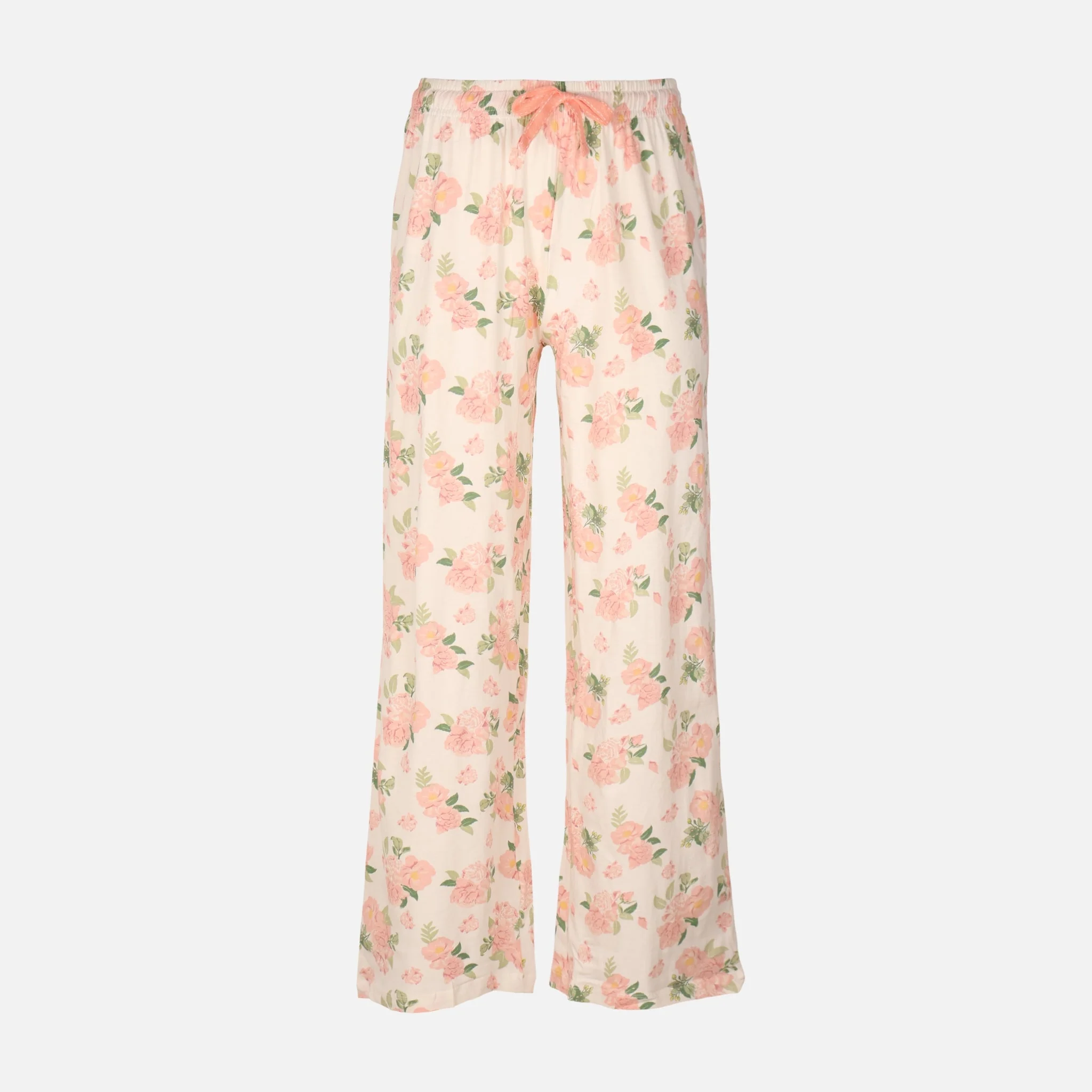 Womens Pyjama Set Short Sleeve Top And Wide Leg Pant - Image 2