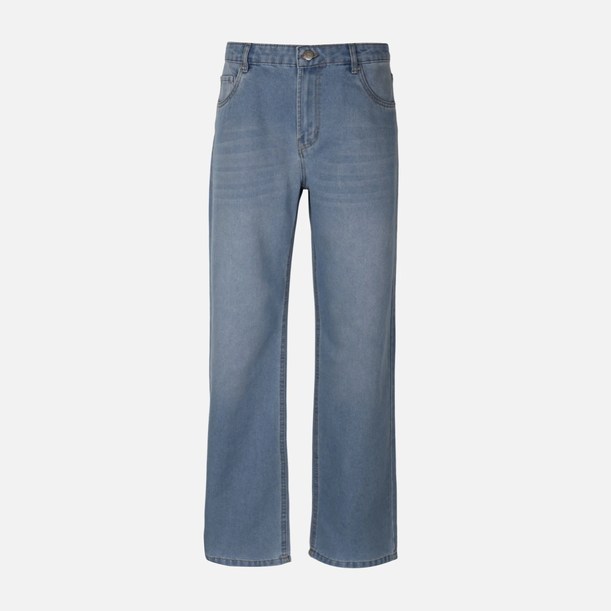 Women Straight Mid Waist Pants Jeans