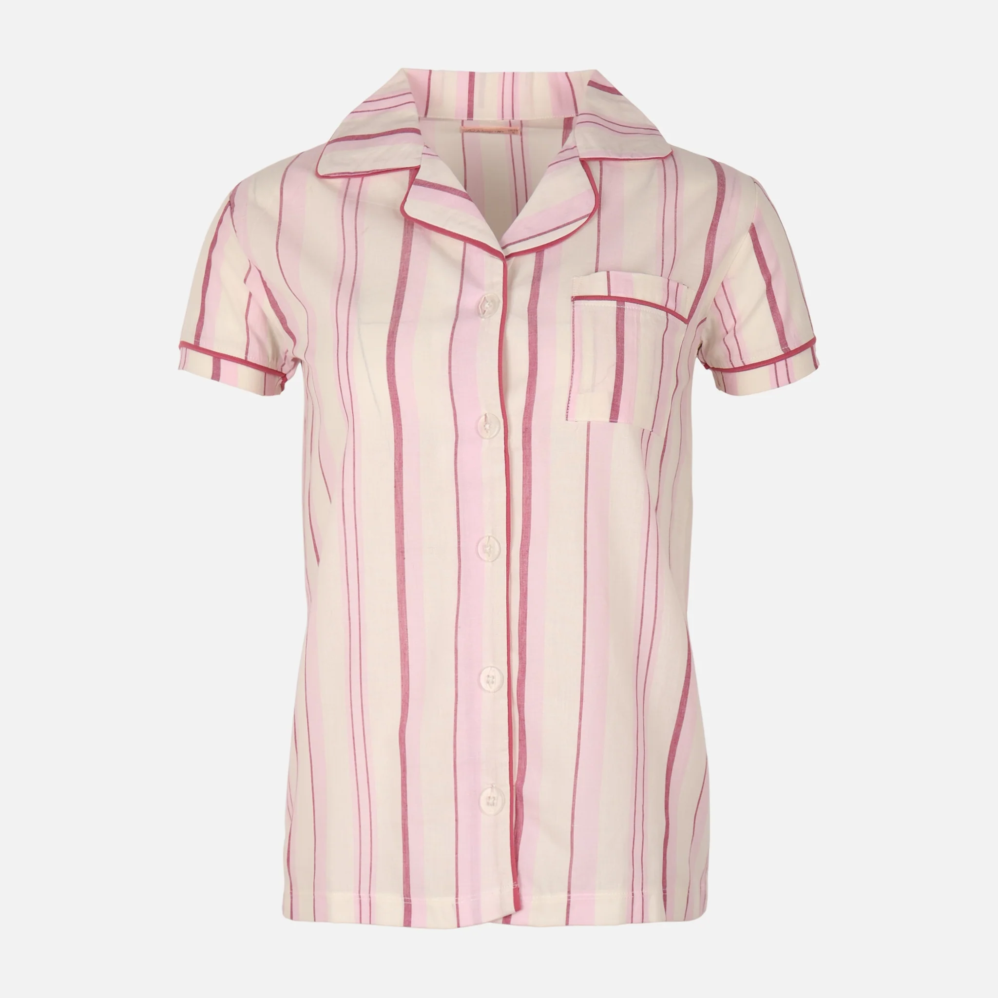 Womens Striped Pyjama Set Short Sleeve Top And Pant - Image 6