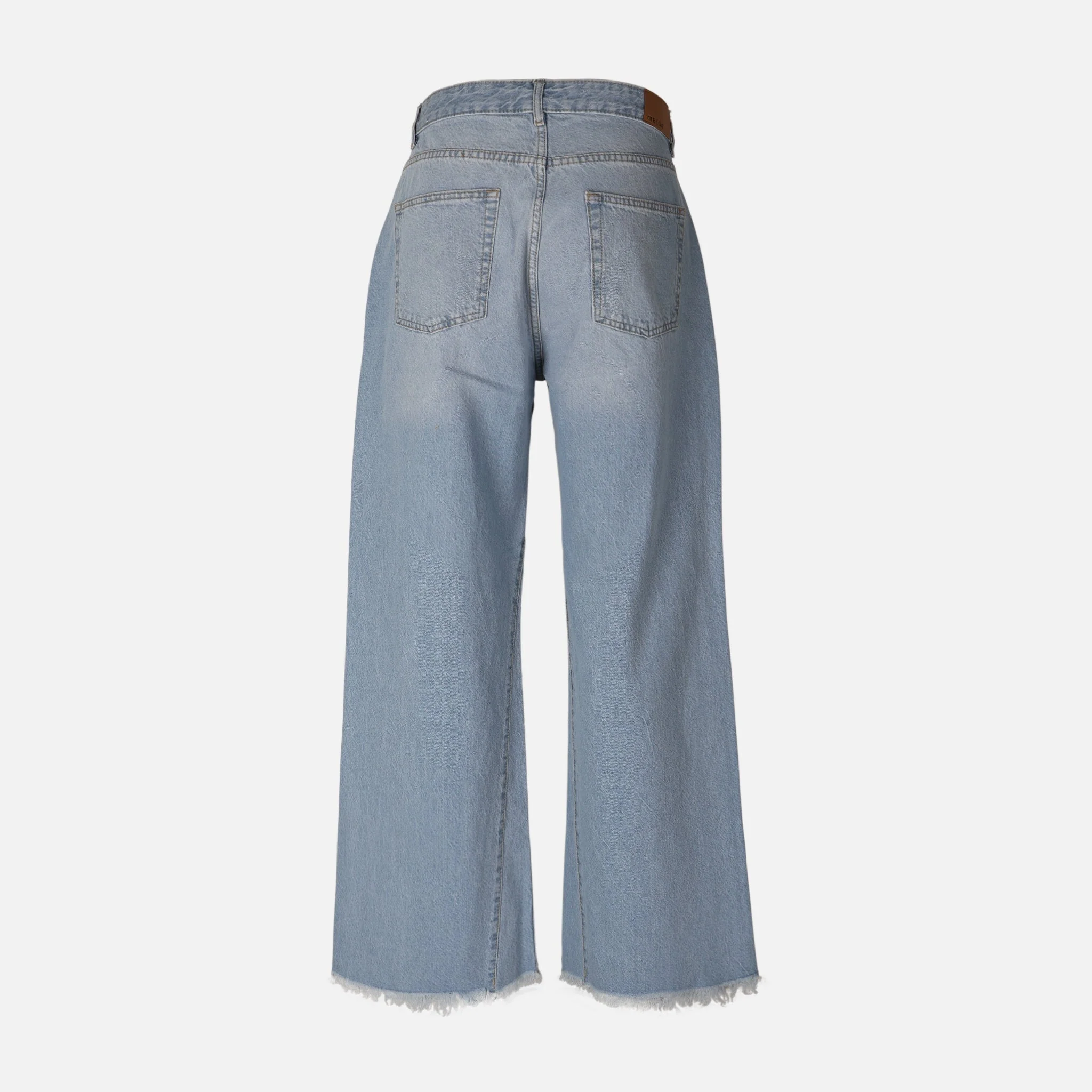 Women Wide Leg Mid Waist Pants Jeans - Image 2